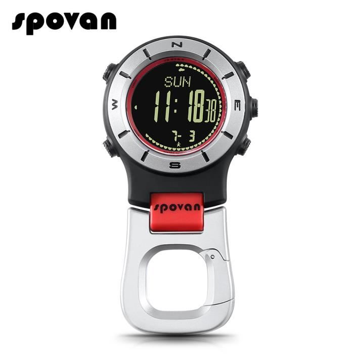 SPOVAN Smart Watch Altimètre Baromètre Boussole LED Clip Montre Sport Montres Pêche Randonnée Escalade Montre de Poche-3