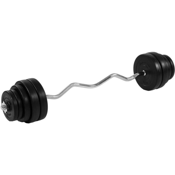 MOVIT Set d'haltères 35 kg avec barre curl 120 cm