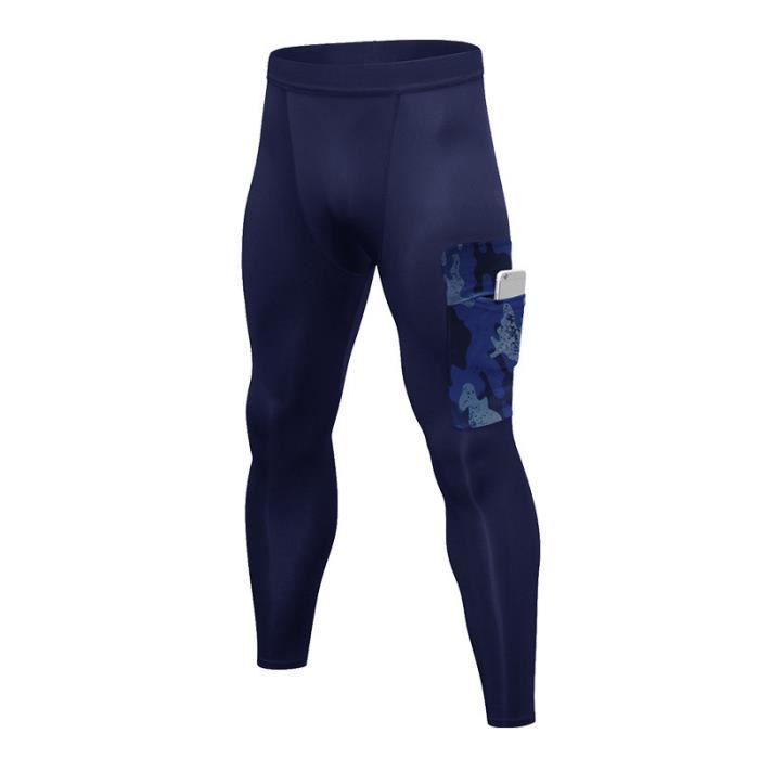 Pantalon de Compression Homme Legging Sport Fitness Avec Poche Collant Running Séchage Rapide