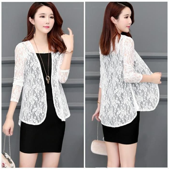 Femmes jour cardigan chandails soleil chemise été dentelle protection solaire manches longues veste vente chaude pas cher