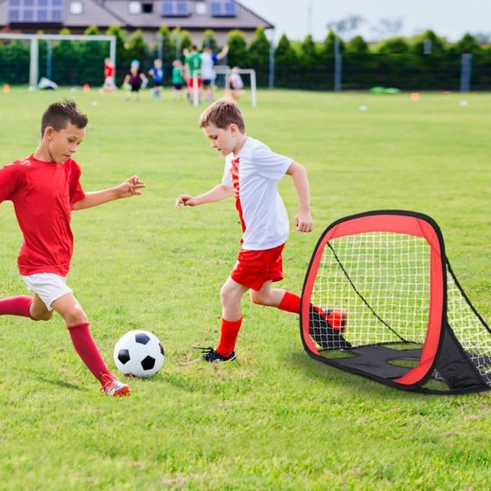 Mini-But de Football Set Ensemble 2 En 1 Amovible Jardin Jeux de Plein Air pour Enfants avec Boule Filet Pompe Sport Football