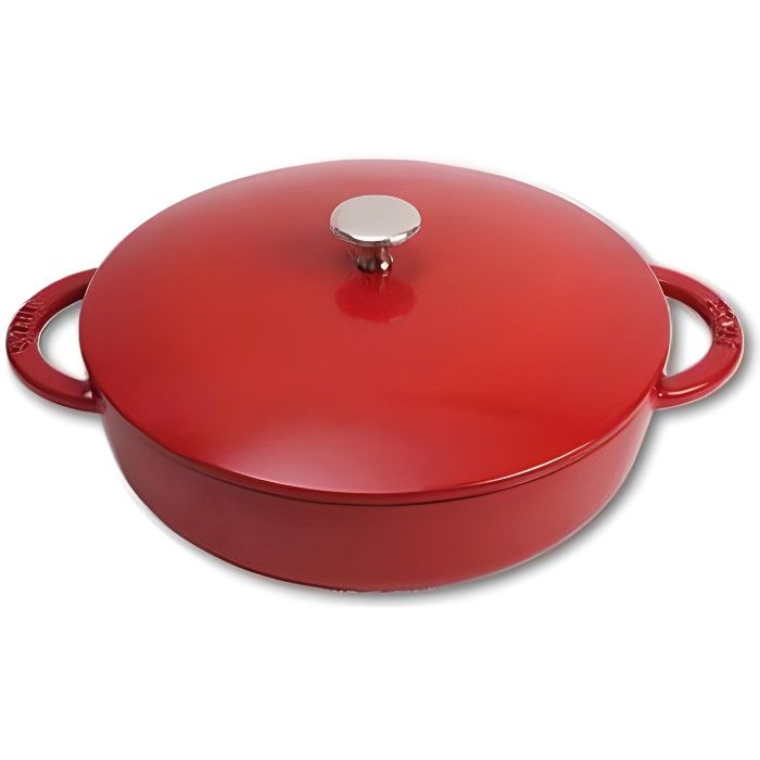 SAUTEUSE ROUGE EN FONTE, COUVERCLE EN FONTEHEXAGONESTAUB