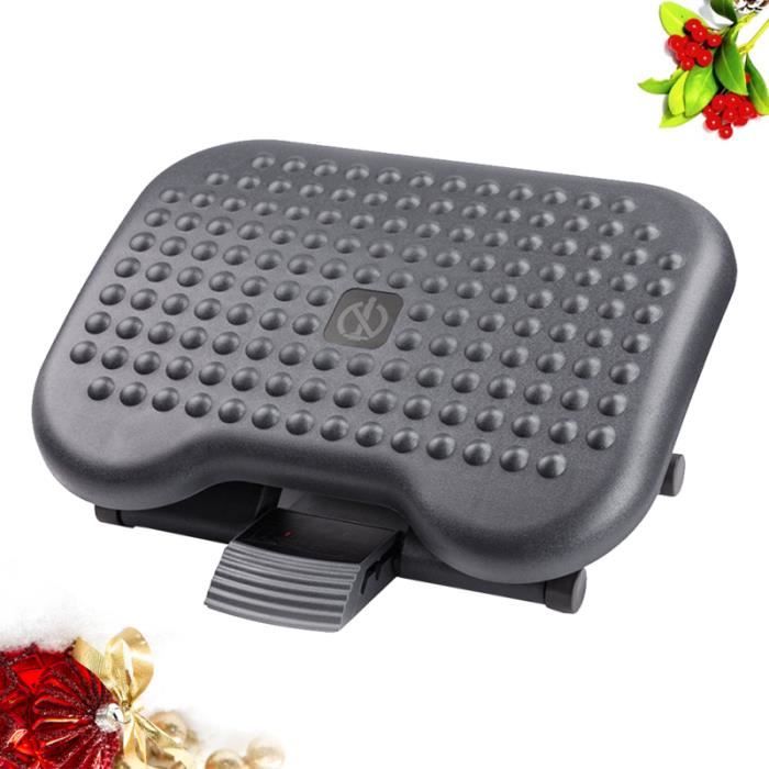 1Pc Feet Pedal Adjustable Massage Footrest Anti-Fatigue Mat Under Desk Foot Rest for Home Office (Black)