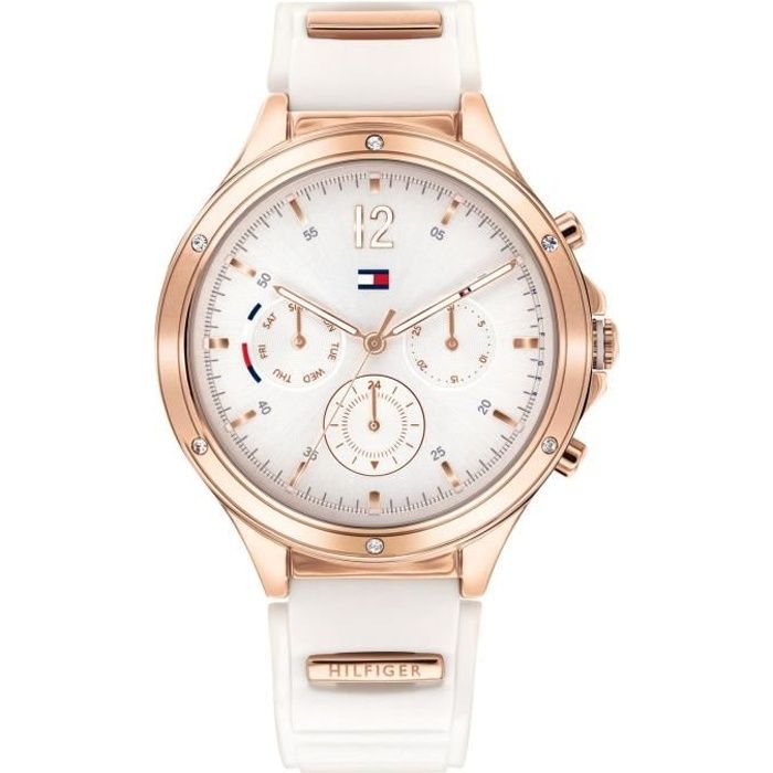 Tommy Hilfiger-Montre Multi-Cadrans pour Femmes à movement Quartz en Silicone - 1782280