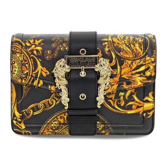 SAC A MAIN VERSACE JEANS COUTURE BF1 AI G en saffiano noir jaune Femme