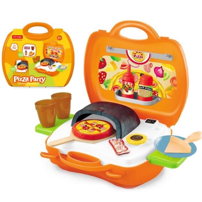 19pcs Set de Jeux d'imitation Cosmétique pour Enfant Jouet d'imitation avec Boîte (Pizza Box)@M1785