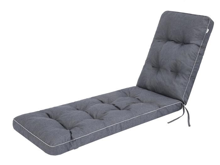 Coussin Chaise Longue Hugo Marine Confort Durable pour Jardin/Plage Matériaux Résistants à lEau - Grande Taille 201x55 cm