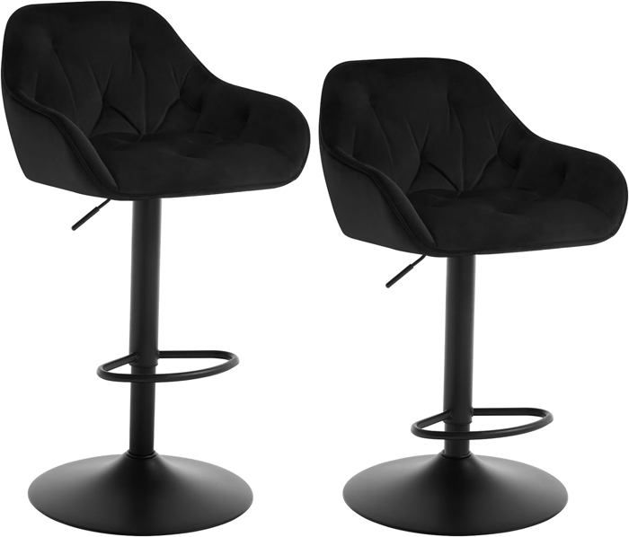 WOLTU Tabouret Bar Pivotant Lot de 2 Chaise Haute Cuisine en Métal Réglable en Hauteur Accoudoirs et Repose-Pieds Noir W0ATT0375-2 WOLTU Tabouret Bar Pivotant Lot de 2 Chaise Haute Cuisine en Métal Réglable en Hauteur Accoudoirs et Repose-Pieds Noir W0ATT0375-2