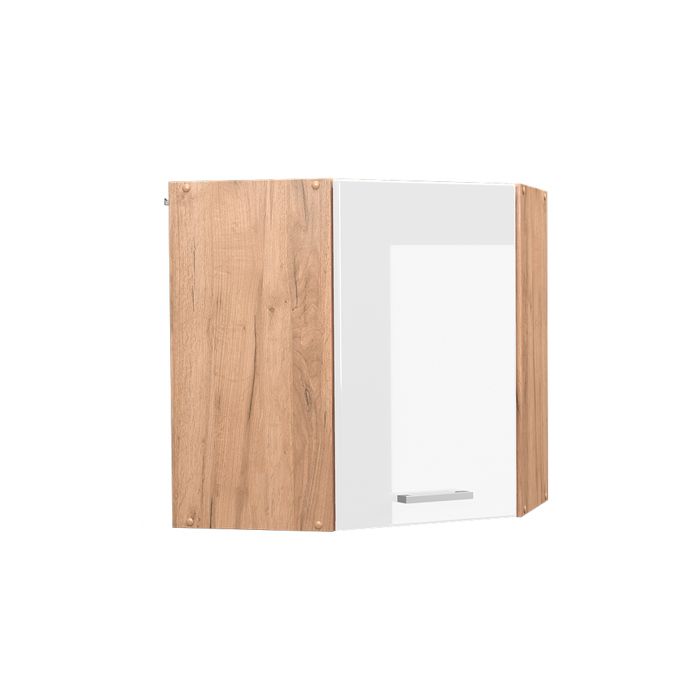 Elément haut de cuisine R-Line 57cm Blanc Haute brillance/Chêne de force doré Vicco 37111