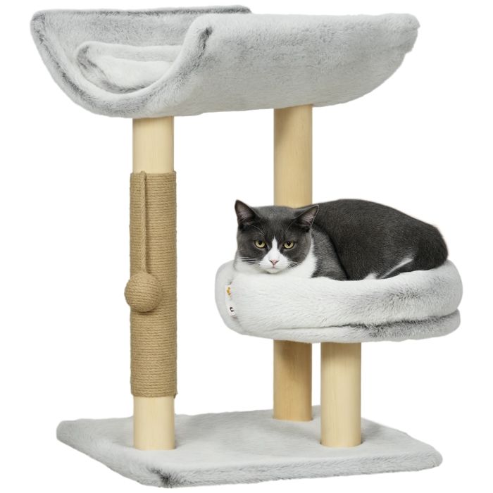 Meilleurs prix pour PawHut - Abre à chat - Panneau de particules - 40x40x66.5cm - Gris