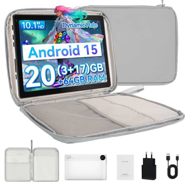 Tablette tactile - KOTSREN - 10.1 Android 15 - 20 Go RAM - 64 Go ROM - WiFi 6 - Widevine L1