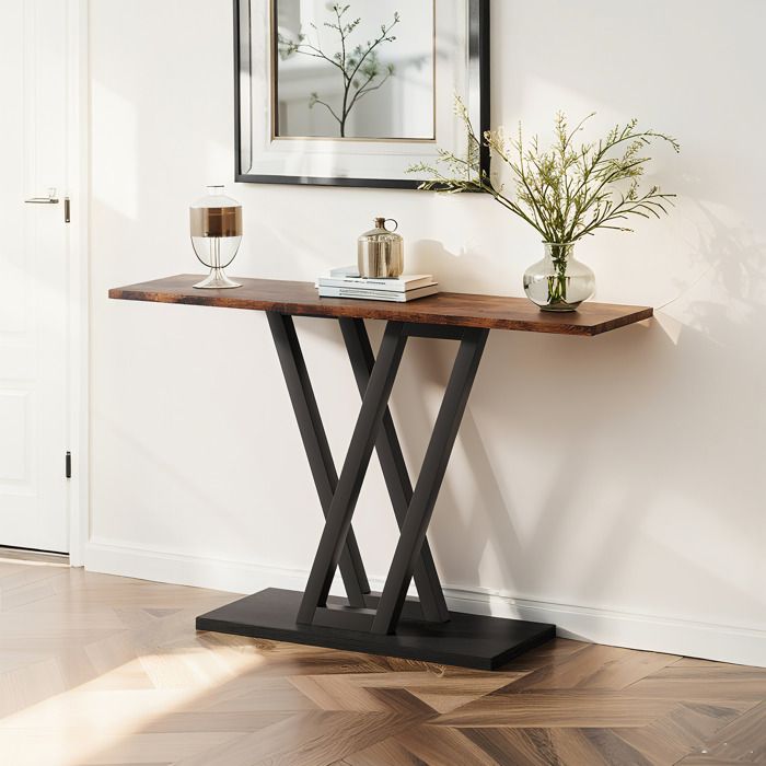 Table d'appoint vidaXL Table Console, Table d'Appoint avec Pieds, Bout de Canapé avec Rangement, Meuble d'Entrée Salon, Industriel, Chêne Sonoma Bois d'Ingénierie