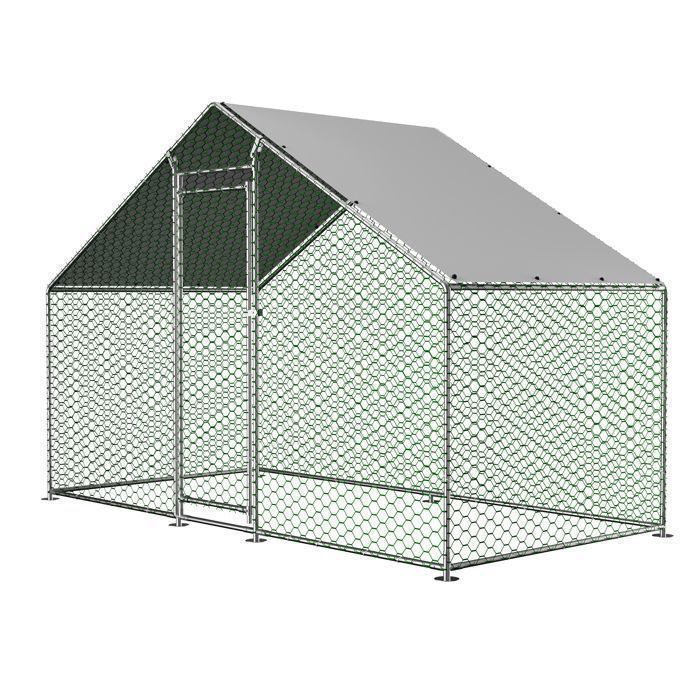 Comparer les prix de Clôture extérieure 3x15x2m avec serrure de sécurité et tissu PE imperméable clôture pour petits animaux en métal pour poulets l