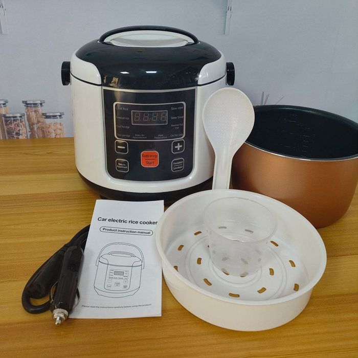 Mini cuiseur à riz électrique - SHIPENOPHY - Mini 2L - 2 L - Portable allume‑cigare - Vapeur & maintien au chaud