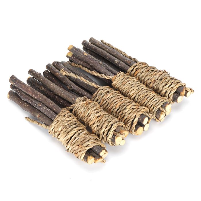 SURENHAP Bâtons à mâcher pour animaux de compagnie 5pcs Bâtons en Bois Jouets à Mâcher Animaux de Compagnie animalerie jouet