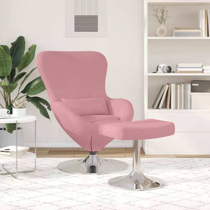 CLARENCE® Fauteuil simple - Chaise-Canapé - pour salon/chambre/bureau - Lot de 2 Rose 63x73x90 cm Velours LV5342