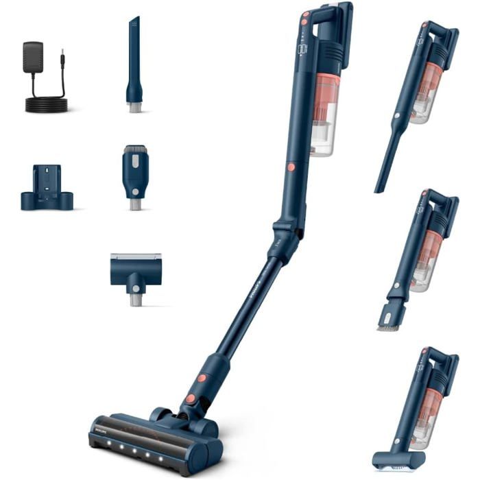 Philips Serie 5000 Flex Aspirateur sans Fil Aspiration puissante 60min d'autonomie Brosse avec LED Brosse speciale Animaux Suce