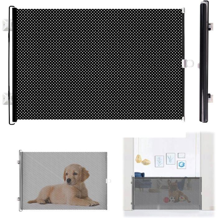 Comparer les prix de Cage de protection pour chien barrière pour chien escalier rétractable hauteur 40 cm longueur rétractable 125 cm noir