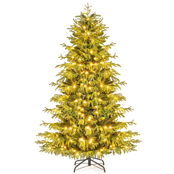 Sapin De Noël Artificiel Lumineux 180 Cm Blanc - 280 LEDs Multicolores, 11 Modes, 1000 Branches, Base Métal