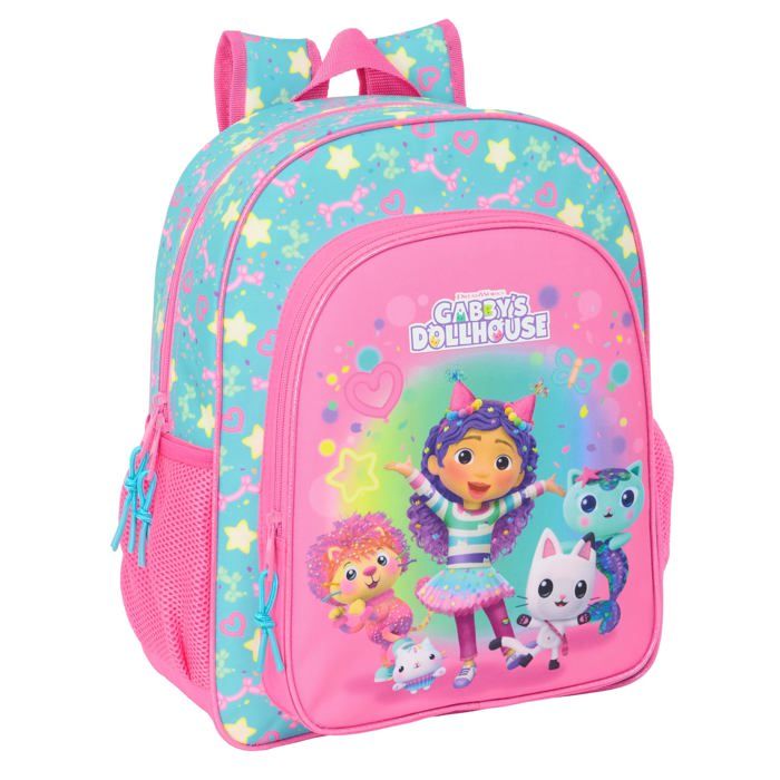 Sac à dos décole pour enfant - safta - Adaptable au chariot - 32x12x38 cm - Rose/Turquoise - Polyester