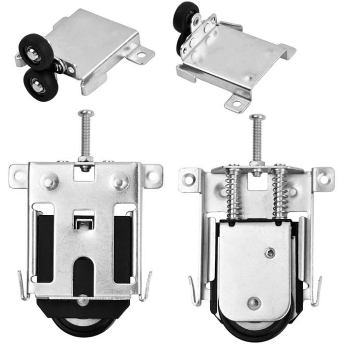 Roulette porte coulissante - MICH - 2 pièces - Roue convexe - 92x83x9 mm - Diamètre poulie 39 mm - Hauteur réglable