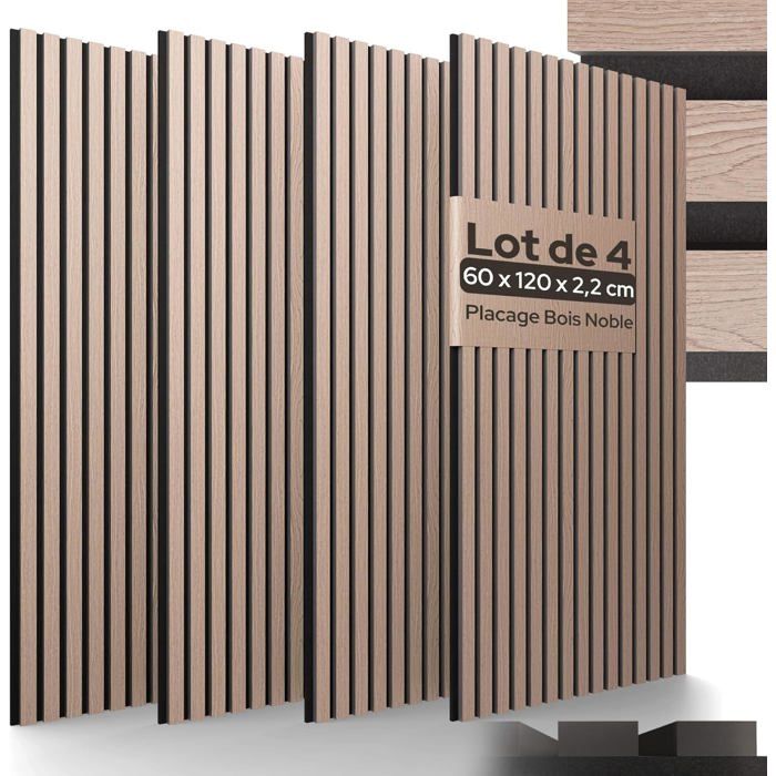 AREBOS Panneaux acoustiques en bois véritable NRC 0,95 Réduction du — free download