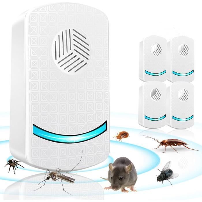 Meilleurs prix pour Répulsif ultrason anti-rongeurs - XVX - Lot de 4 - Pour souris fourmis araignées moustiques