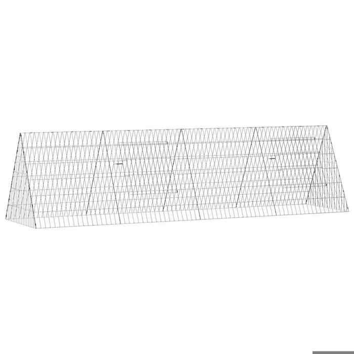 SWEET®Enclos Extérieur Volière Chenil Cage pour lapins Argent 650x55x55 cm Acier galvanisé EU26_839809