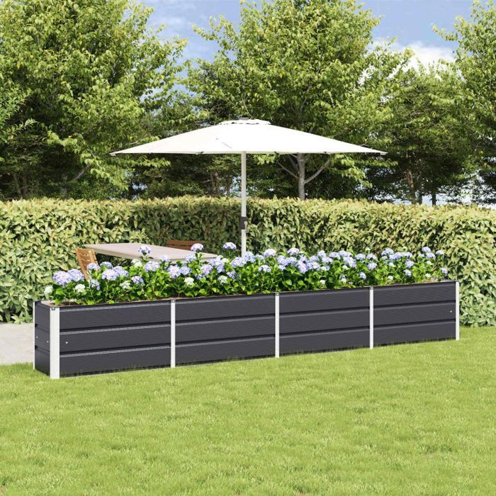 Jardinière - VIDAXL - 320 x 40 x 45 cm - Anthracite - Acier et plastique - Intérieur/extérieur