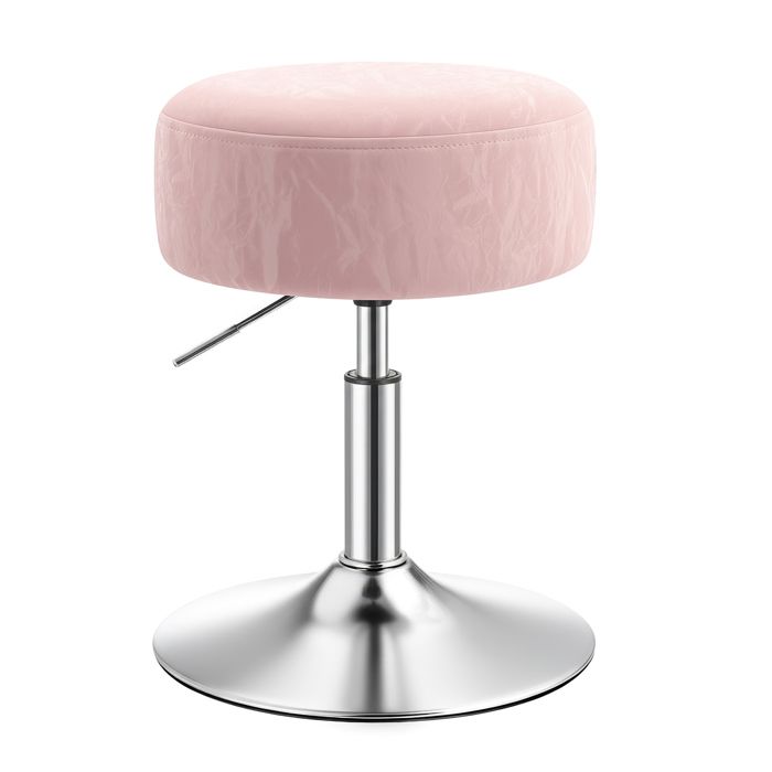 Tabouret Chaise de Maquillage Réglable en Hauteur Pivotant à 360° PU Rembourrage Épais Rose