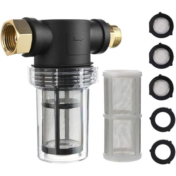 Filtre de tuyau darrosage pour eau dentrée de nettoyeur haute pression filtre en ligne pour sédiments tamis à 40 mailles 100