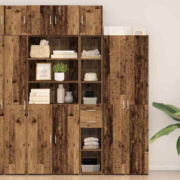 NEW 2026 Armoire de rangement lot de 2 moderne BUFFET BAS Bois ancien 30x42 5x225 cm L1924