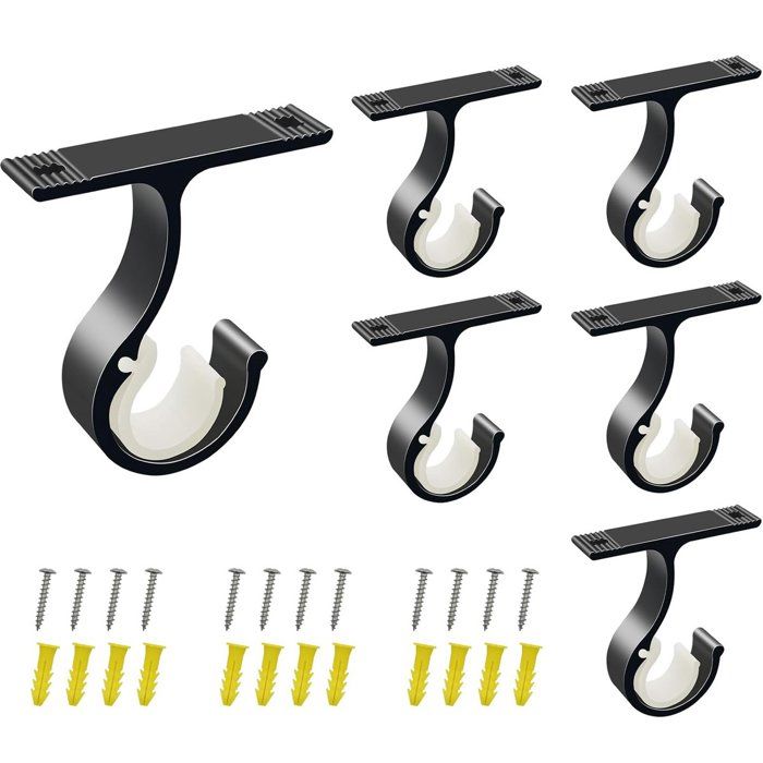 Lot de 6 supports pour tringle à rideau ø28 mm.