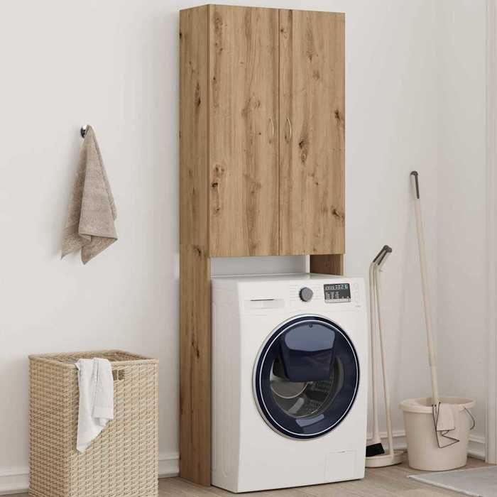Joli & Fonctionnel - Colonne Salle De Bain - Meuble pour machine à laver - Etagères Réglable - chêne artisanal 64x255x190 cm kda669