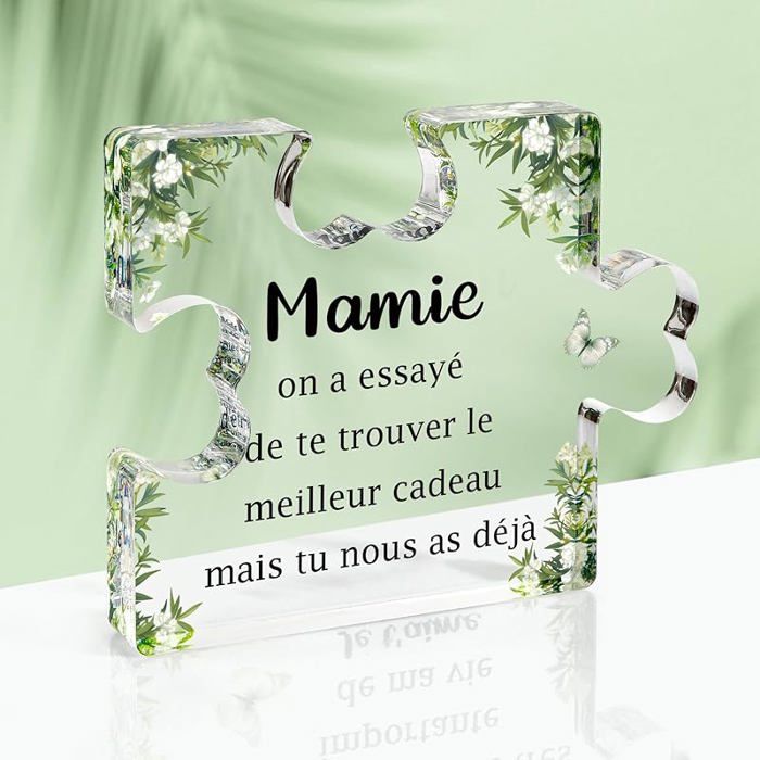 Cadeau Fête des Mamies - Bloc Puzzle Acrylique pour Mamieon A Essayé de Te Trouver le Meilleur Cadeau Mais Tu Nous OBJET DECORATIF