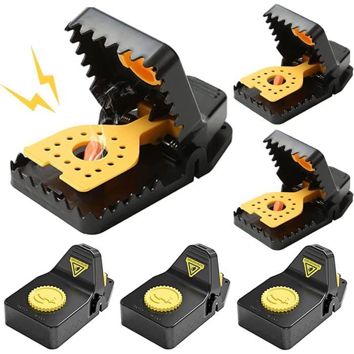 6 tapettes à souris professionnelles réutilisables avec sécurité pour intérieur extérieur jardin
