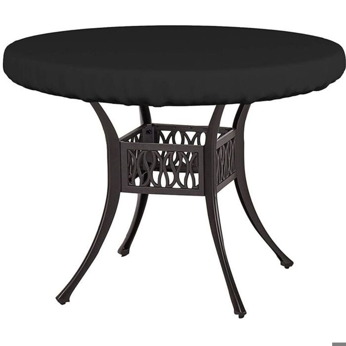 Housse de table ronde - Résistante UV et intempéries Bord élastique sécurisé - Mobilier extérieur - Diamètre 107 cm