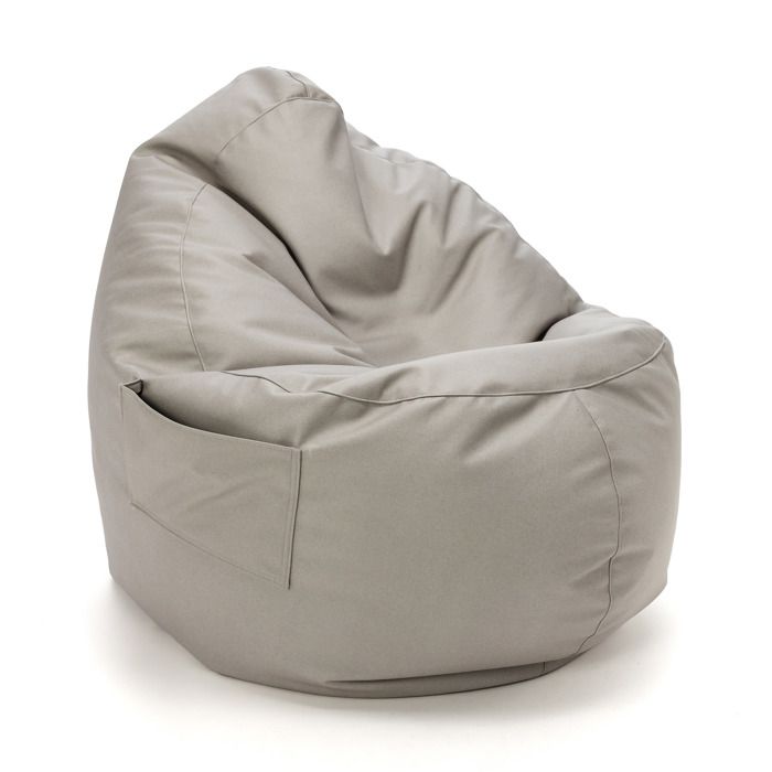 Ecopuf - Pouf Poire Adulte Zac Vega V80 - Fauteuil de Salon Ergonomique avec Poche et Poignée