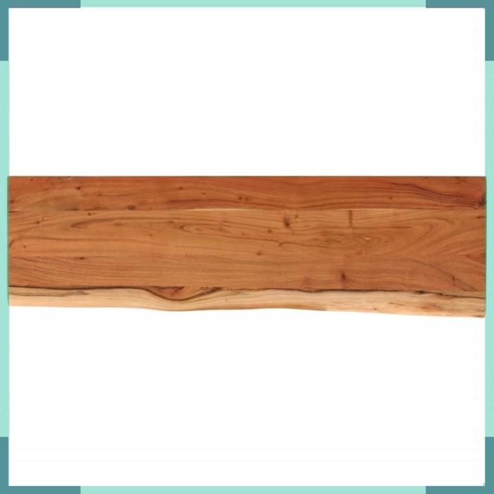 FHE Étagère murale bordure assortie - Bois dacacia massif - Rangement - Salon - Acacia - 2 cm - 5 cm - 90x30x2 5 cm