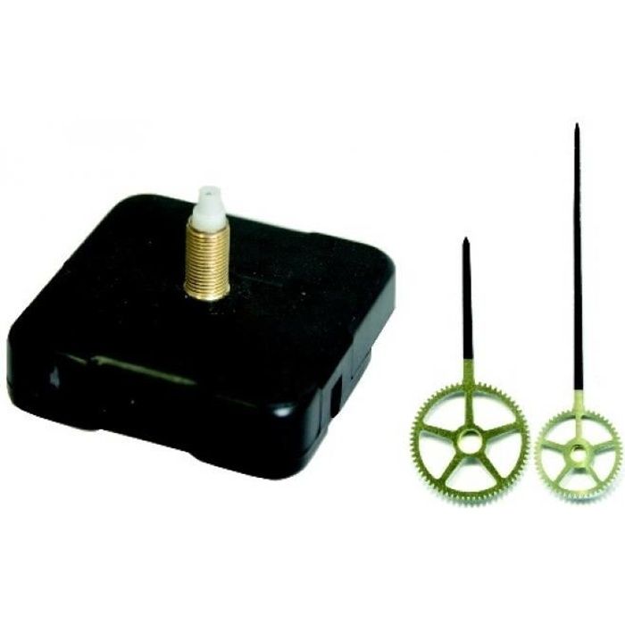 Mécanisme 17 mm et Aiguilles pour horloge : Engenage - Artémio Noir