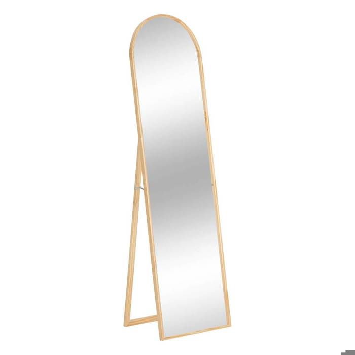 Miroir Rectangulaire Atmosphera Kim Bois - 116x35cm - MDF Et Hévéa - Fixation Murale