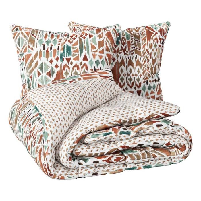 Parure de lit imprimée Ikat 240x220cm - Atmosphera Créateur dintérieur Parure de lit imprimée Ikat 240x220cm - Atmosphera Créateur dintérieur