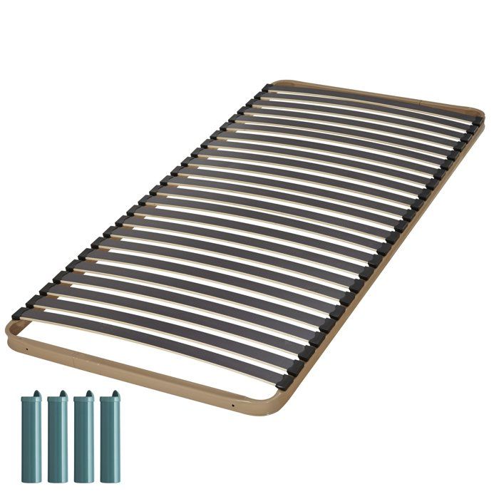 EBAC LITERIE Sommier &agrave; lattes + pieds 80x200 C224 - 24 lattes bois - Fabrication fran&ccedil;aise