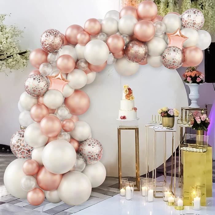 Kit Arche Ballon Mariage, Or Rose Blanc Kit Arche Ballon Anniversaire avec  Confettis Ballons pour Filles Femmes Décorations de[307] - Cdiscount Maison