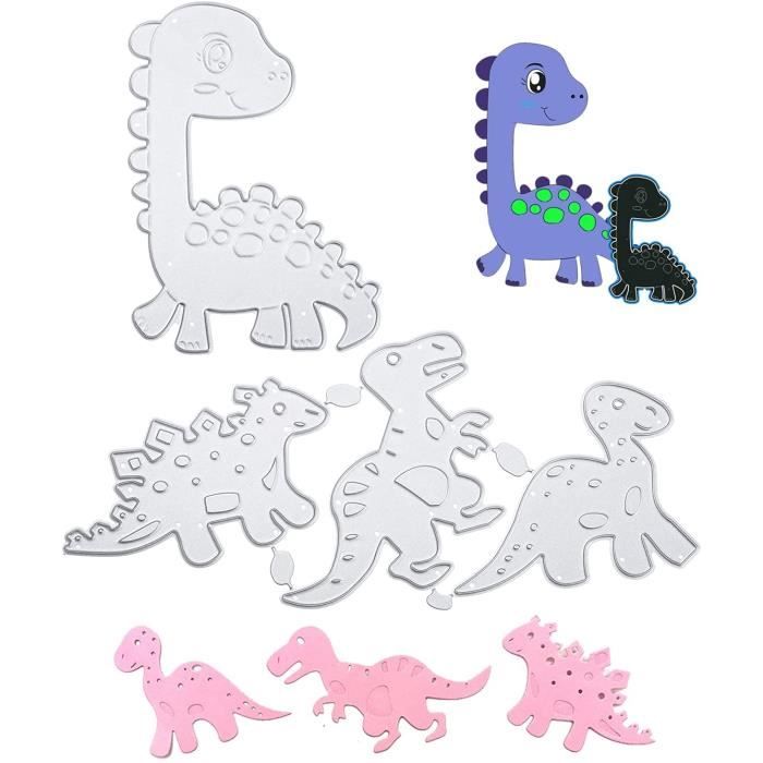 Kit 4 Pochoirs Dinosaures Pour Scrapbooking - Gabarits De Découpe En Acier Carbone, Réutilisables