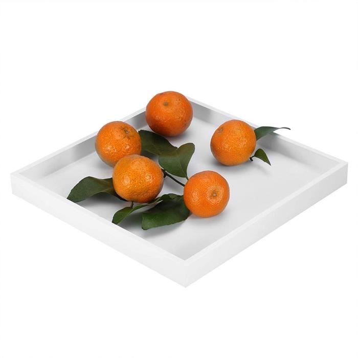 Plat De Service Carré Artisanal - Tunisie - Céramique Bleu Et Beige - 26 Cm