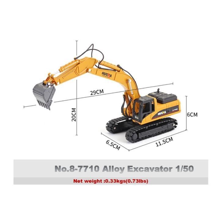 Daioller Excavateur Télécommandé Pour Enfants - Jouet RC Hydraulique Avec Lumière, Sons Et Rotation 680