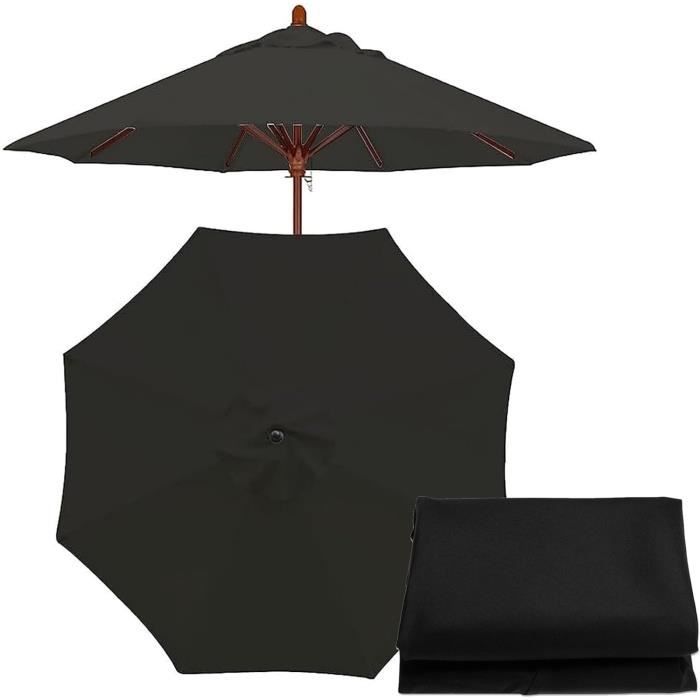 Toile De Remplacement Ronde Pour Parasol Déporté 3m - 8 Baleines - Housse En Polyester Imperméable UV - Couleurs Variées - 2