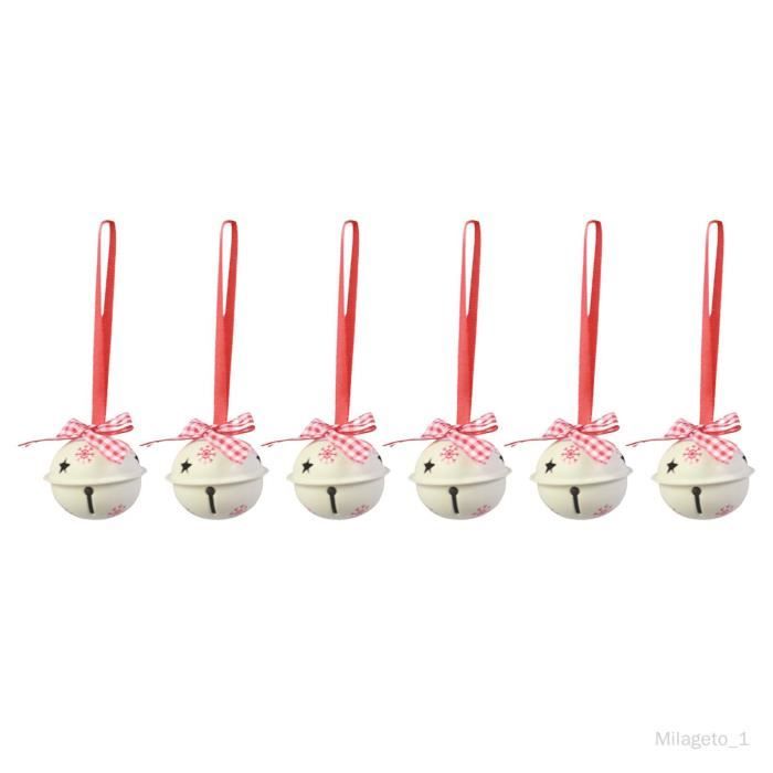 Cloches de noël 2023, 6 pièces, ornement suspendu, jolies avec nœud, pendentifs de