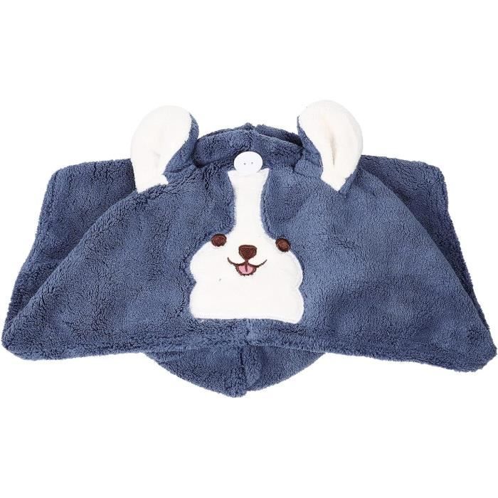Healvian 2pièces Bonnet De Séchage Pour Cheveux Casquette Élastique Cartoon Animaux Sèche Rapidement Les Cheveux Humides Pour Adultes Et Garçon Fille Bleu